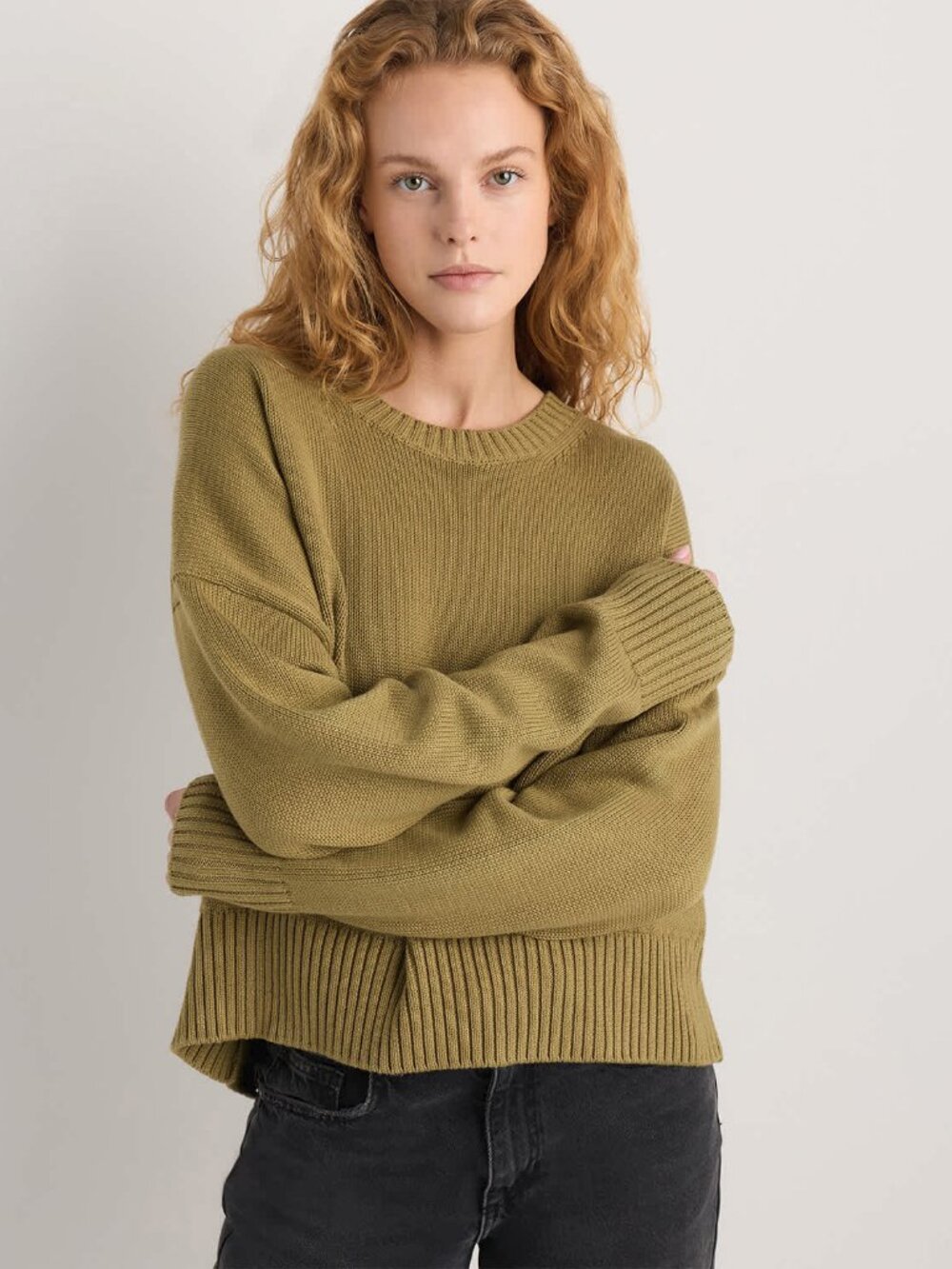 100% Organic Cotton Boyfriend Crew Sweater